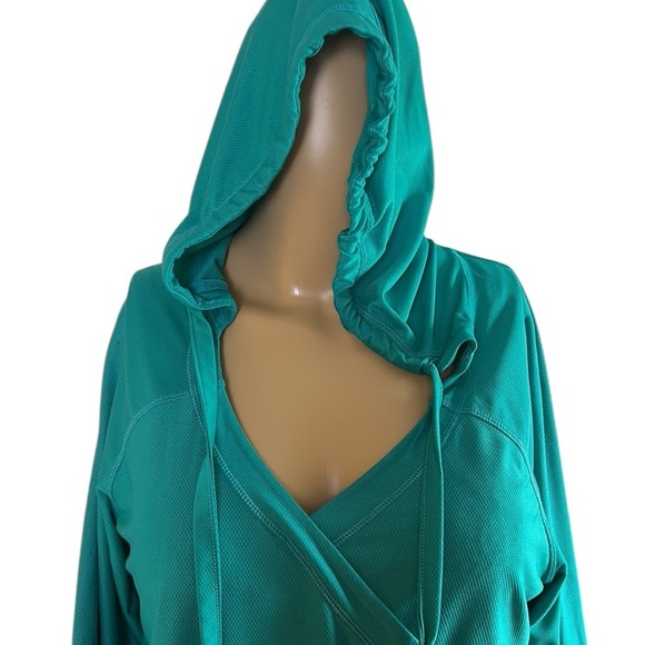 Athleta hoodie dress,  turquoise ,med ,lightweight ,athleisure - Picture 5 of 11